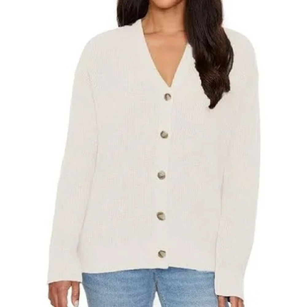 Hudson Jeans Off-White Button-Up Cardigan